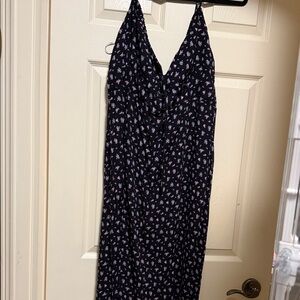 Floral Dress - Black and Pink